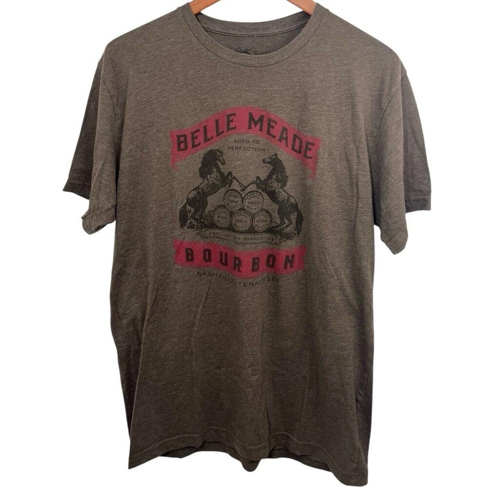Belle Meade Bourbon Distillery Tshirt Large Brown Cotton Greenbrier Western Mens
